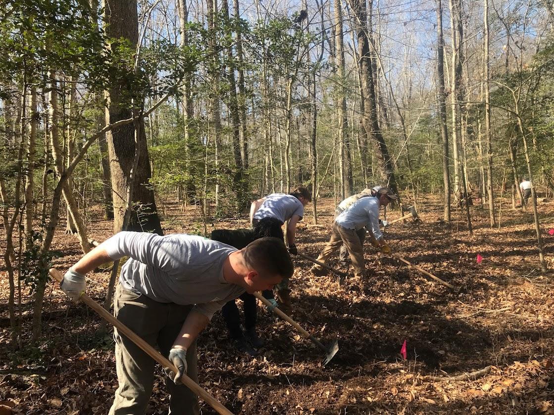 Maryland Veterans Conservation Corps digging