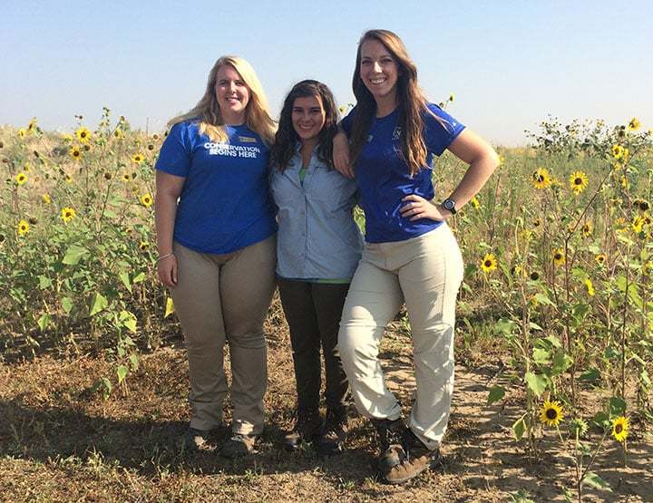 Writer Hannah Atkinson with her fellow SCA Pollinator Interns at Rocky Mountain Arsenal National Wildlife Refuge in Colorado. 