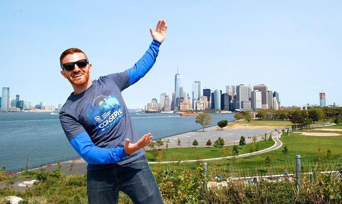 Rob with a beautiful city in the background.